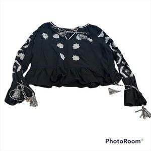 Beautiful Velzera embroidered tassel blouse